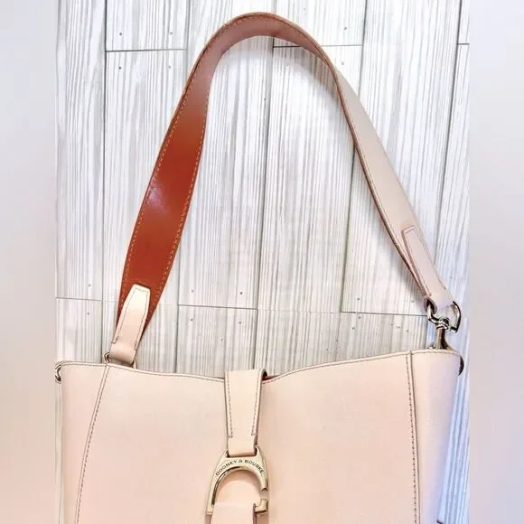 016- Dooney & Bourke Emerson Brynn, Ashby Blush Florentine Leather Hand Bag - Picture 10 of 13